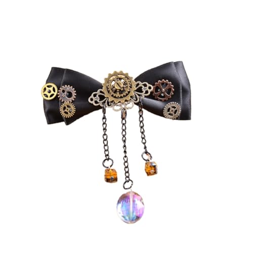 FIXOSHEE Steampunk Bowknot Haarclip Entenschnabel Form Luxuriös Gear Design Damen Haarschmuck für Party Festival Alltag von FIXOSHEE