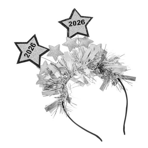 FIXOSHEE Sternkopfschmuck Aus Eisen Und Stoff Für Frauen Glitzerstern-stirnband Für Silvesterpartys Neujahrsstirnband Mit Lametta Festliches Haarreif Für Party Und Urlaub von FIXOSHEE