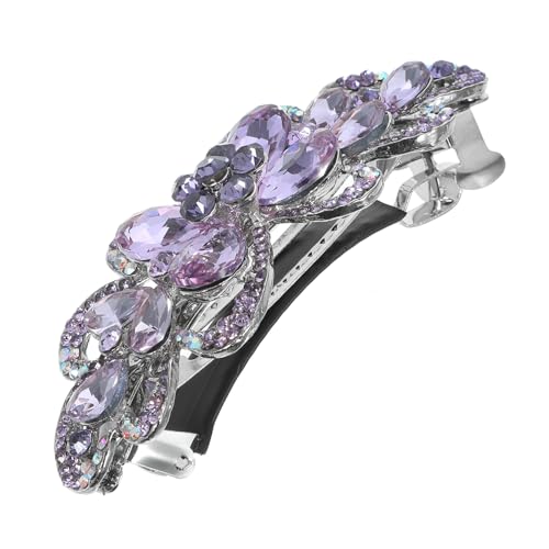 FIXOSHEE Strass Haarspange Damen Große Blütenform Funkelnder Schmuck Haarklammer Rutschfester Clip für Dutt und Pferdeschwanz Alltag Hochzeit Prom Styling von FIXOSHEE