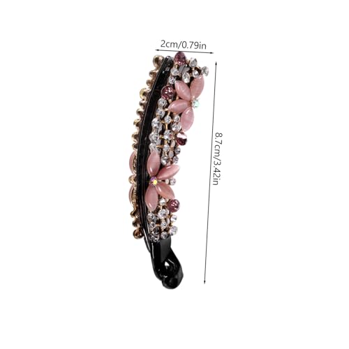 FIXOSHEE Strassverzierte Bananenspange für Frauen Eleganter Haarclip mit Katzenaugen Design Robustes Haarschmuck Accessoire für Dünnes und Dickes Haar für Partys und Alltag von FIXOSHEE