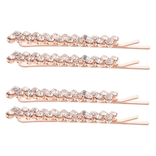 FIXOSHEE Stylische Haarnadeln mit Strassbesatz Metall Bobby Pins in Roségold Eleganter Haarschmuck für Frauen Geeignet für Hochzeiten Partys und Besondere Anlässe von FIXOSHEE