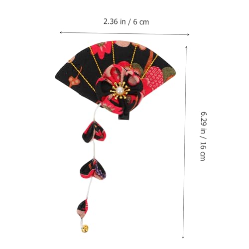 FIXOSHEE Traditionelle Haarspange mit Kirschblüten Quaste Kreativer Haarschmuck für Damen Modisches Haarnadel Accessoire für Alltag und Fest Einzigartiger Look Schwarzes Design von FIXOSHEE