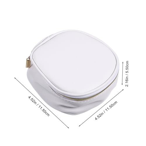 FIXOSHEE Tragbare Mini Leder Lippenstift Tasche mit Spiegel Weiß Kompakte Kosmetiktasche für Reisen Outdoor und Alltag Langlebig und Leicht für Frauen und Mädchen von FIXOSHEE