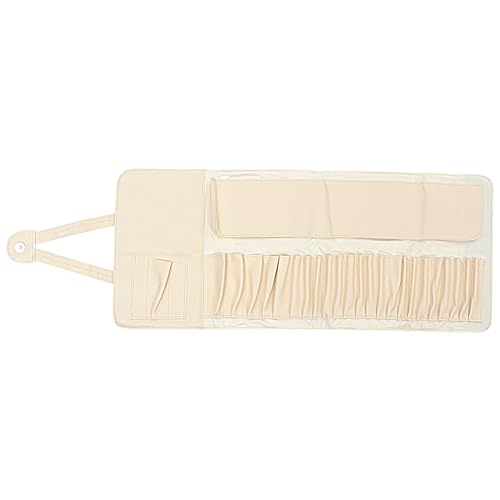 FIXOSHEE Tragbarer PU Make up Pinselhalter Faltbare Kosmetiktasche Kompakte Aufbewahrungstasche für Make up Pinsel und Werkzeuge Stabiler Organizer für Reisen und Zuhause von FIXOSHEE