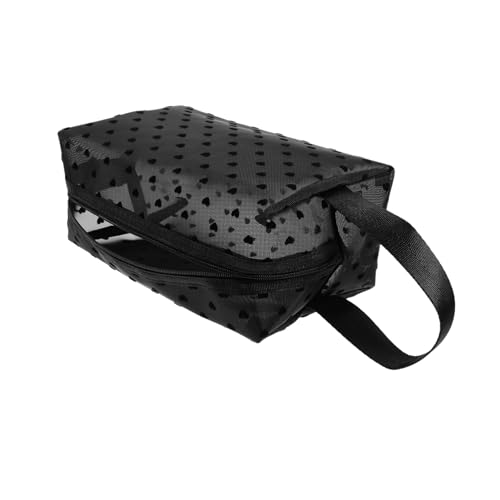 FIXOSHEE Transparente Kosmetiktasche aus Nylon mesh Handliche Schminktasche mit Reißverschluss Kleine Reise Kosmetik Toilettenartikel Aufbewahrungstasche für Frauen Modisches Design mit von FIXOSHEE