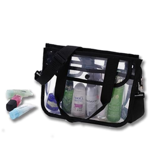 FIXOSHEE Transparente Kosmetiktasche aus Wasserfestem Eva Material Leichte Multifunktionale Reise Kulturtasche mit Großem Fassungsvermögen Tragbar mit Schulterriemen und Haken zum von FIXOSHEE