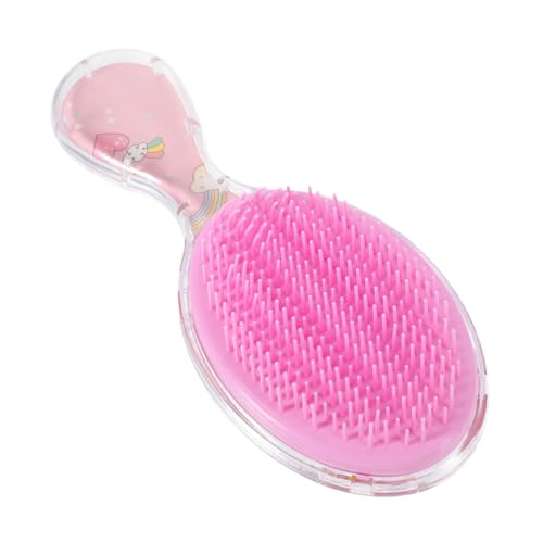 FIXOSHEE Transparente Ovale Kinderhaar Bürste Cartoon Design Weiche Massagepins Entwirrend Kleine Haarkamm für Mädchen Tägliche Kopfhautpflege von FIXOSHEE