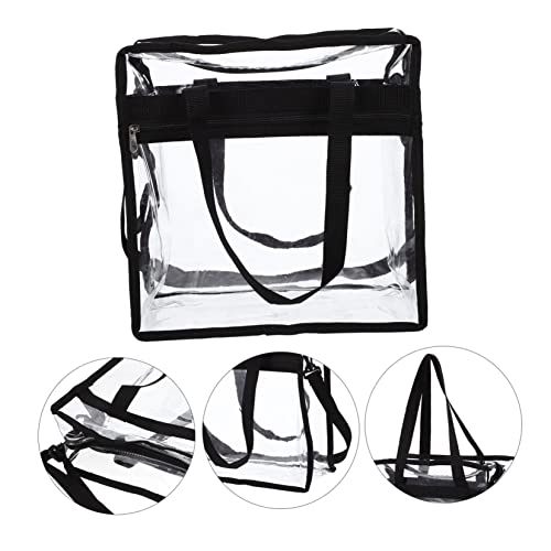 FIXOSHEE Transparente Umhängetasche Damen PVC Crossbody Tasche Praktisch Vielseitig Alltagstasche Schwarz Schultertasche Klar von FIXOSHEE