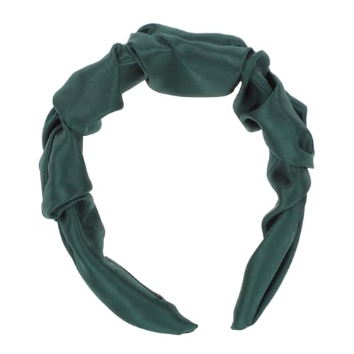 FIXOSHEE Vintage Damen Haarreif Dünn Geflochten aus Stoff in Dunkelgrün Modisches Stirnband für Alltag Party Strand Bequeme Haarschonende Kopfbedeckung für Vielseitigen Einsatz von FIXOSHEE