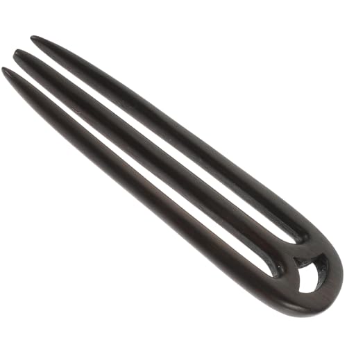 FIXOSHEE Vintage Haarklammer aus Schwarzem Sandelholz Haarschmuck Handgefertigte Haarspange für Damen Robustes Haarstäbchen Geeignet für Partys und Alltag von FIXOSHEE
