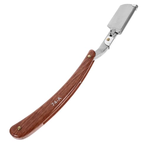 FIXOSHEE Vintage Holzmaserung Rasiermesser für Herren Ergonomischer Griff Manuelles Nassrasieren Rostfreier und Kompakt Leicht Sicherer Klingenschutz für Reisen und Professionelle von FIXOSHEE