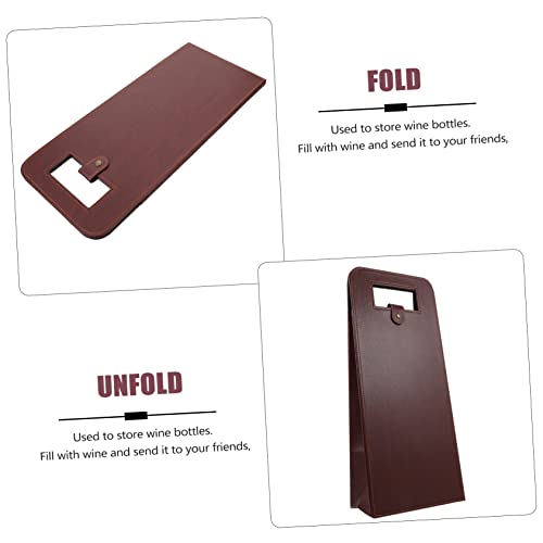 FIXOSHEE Weinflaschen Tragetasche aus Leder Flaschen Weinhandtasche mit Tragbarem Griff Langlebige Weinflaschentasche für Geschenkverpackung und Stilvollen Transport Braune Weintasche für von FIXOSHEE