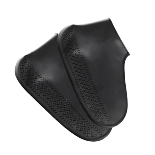 FIXOSHEE wasserdichte Überschuhe Schwarz rutschfest Strapazierfähig Schuhüberzieher für Outdoor Schutz vor Regen Schlamm und Schnee Unisex Schuhe von FIXOSHEE