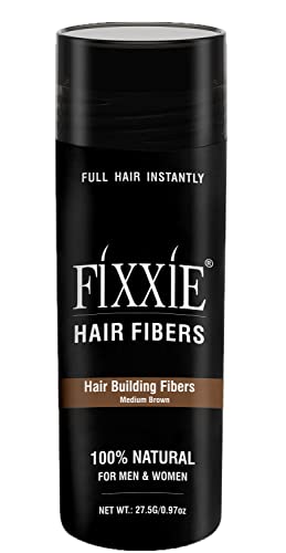 FIXXIE Haarfasern Mittelbraun für dünner werdendes Haar, Haarfaser-Concealer für Haarausfall für Männer und Frauen, natürlich dickeres aussehendes Haar mit Keratin-Haarfaser, 27,5g FIXXIE Haarfasern Mittelbraun für dünner werdendes Haar, Haarfaser-Concealer für Haarausfall für Männer und Frauen, natürlich dickeres aussehendes Haar mit Keratin-Haarfaser, 27,5g von FIXXIE, fixxie