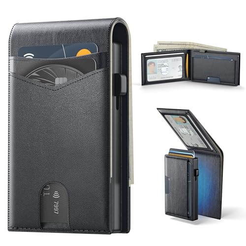 FIYUM Herren-Geldbörse für Herren, mit magnetischem, abnehmbarem Kreditkartenhalter, Pop-Up-Funktion, RFID-blockierend, schlankes Leder, Geldfächer, Ausweis, Fenster, minimalistische Brieftasche, FIYUM Herren-Geldbörse für Herren, mit magnetischem, abnehmbarem Kreditkartenhalter, Pop-Up-Funktion, RFID-blockierend, schlankes Leder, Geldfächer, Ausweis, Fenster, minimalistische Brieftasche, von FIYUM