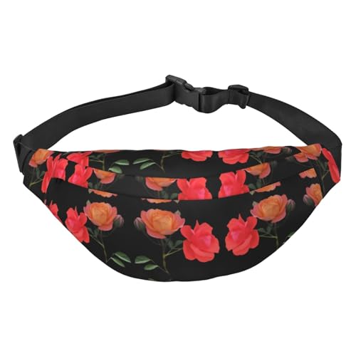 Blooming Roses Hüfttasche, Crossbody-Tasche, für Herren, Damen, Laufen, Wandern, Bergsteigen, Reisen, Fitnessstudio, Fitness, Radfahren, Bicolor Moonflower, Einheitsgröße von FInpan