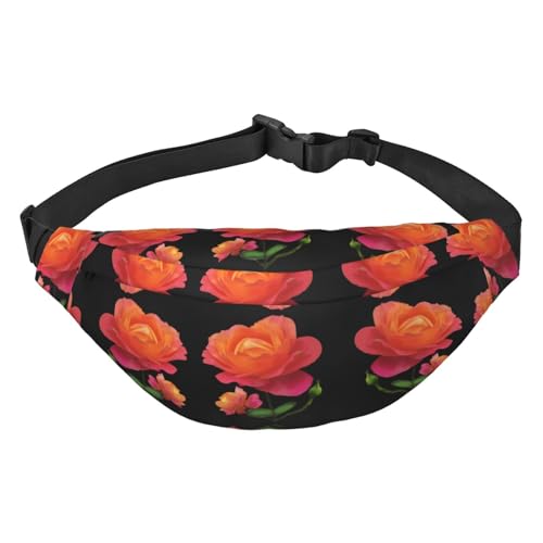 Blooming Roses Hüfttasche, Crossbody-Tasche, für Herren, Damen, Laufen, Wandern, Bergsteigen, Reisen, Fitnessstudio, Fitness, Radfahren, Blühende Mondblume, Einheitsgröße von FInpan