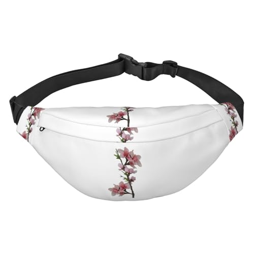 Blooming Roses Hüfttasche, Crossbody-Tasche, für Herren, Damen, Laufen, Wandern, Bergsteigen, Reisen, Fitnessstudio, Fitness, Radfahren, Blühende Pfirsichblüten, Einheitsgröße von FInpan