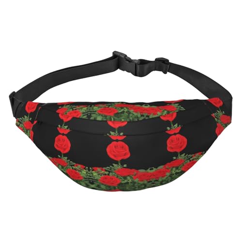 Blooming Roses Hüfttasche, Crossbody-Tasche, für Herren, Damen, Laufen, Wandern, Bergsteigen, Reisen, Fitnessstudio, Fitness, Radfahren, Blühende Rosen, Einheitsgröße von FInpan