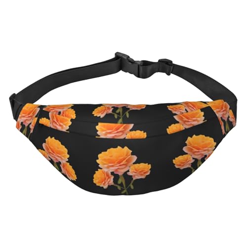 Cartoon Lemon Hüfttasche, Crossbody-Tasche, Herren, Damen, Laufen, Wandern, Bergsteigen, Reisen, Fitnessstudio, Fitness, Radfahren, Gelbe Mondblume, Einheitsgröße von FInpan