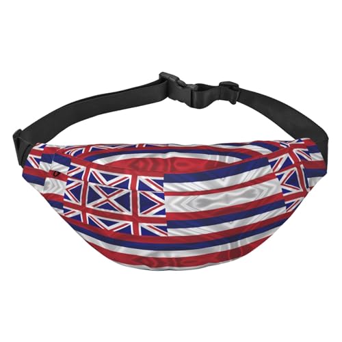 Colorful Dream Pilz-Hüfttasche, Crossbody-Tasche, für Herren und Damen, Laufen, Wandern, Bergsteigen, Reisen, Fitnessstudio, Fitness, Radfahren, Flagge Hawaii Amerikanische Flagge, Einheitsgröße von FInpan