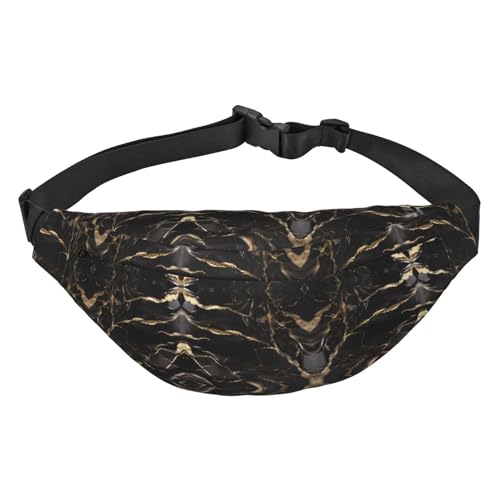 Devil Satan Hüfttasche, Crossbody-Tasche, für Herren, Damen, Laufen, Wandern, Bergsteigen, Reisen, Fitnessstudio, Fitness, Radfahren, Schwarz Gold Marmor, Einheitsgröße von FInpan