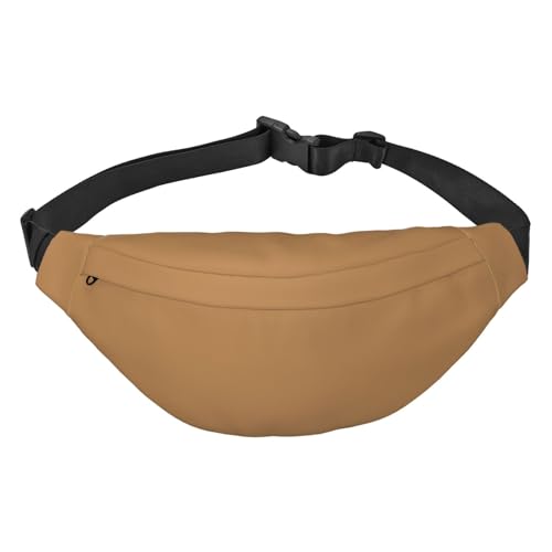 Einfarbige rosafarbene Hüfttasche, Crossbody-Tasche, für Herren/Damen, Laufen, Wandern, Bergsteigen, Reisen, Fitnessstudio, Fitness, Radfahren, Einfarbig, Braun, Einheitsgröße von FInpan