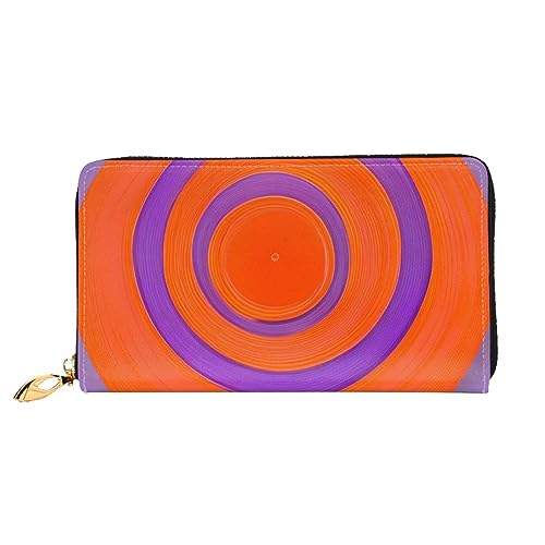 FInpan Orange Kreis Mitte Muster Damen Reißverschluss Geldbörse Lange Clutch Kreditkartenhalter Leder Geldbörse Reise Münzbörse, Orange Kreis Mitte, Einheitsgröße von FInpan