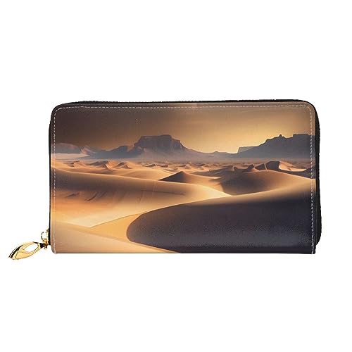 FInpan Verzauberte Pflanze Blätter Muster Damen Reißverschluss Geldbörse Lange Clutch Kreditkartenhalter Leder Geldbörse Reise Münzbörse, Desert Stars, Einheitsgröße von FInpan