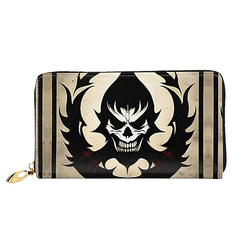 Fantasy Tiara Muster Damen Reißverschluss Geldbörse Lange Clutch Kreditkartenhalter Leder Geldbörse Reise Münzbörse, Teufel Satan, Einheitsgröße von FInpan