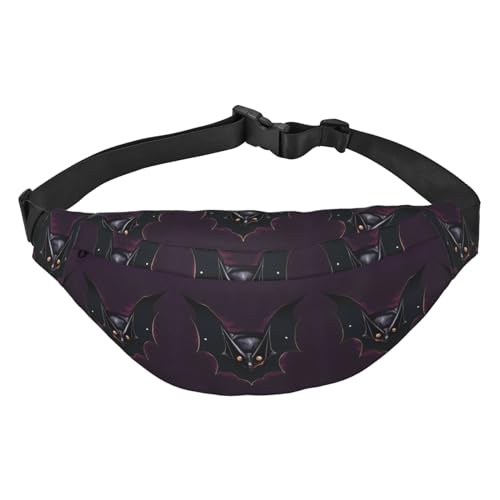 Pinke Ferkel Hüfttasche, Crossbody-Tasche, für Herren/Damen, Laufen, Wandern, Bergsteigen, Reisen, Fitnessstudio, Fitness, Radfahren, Black Ghost Bat, Einheitsgröße von FInpan