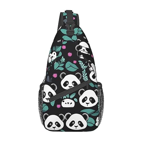 Poster Carpatterned Unisex Duffel Bag Crossbody Bag für Reisen Wandern Klettern Laufen Radfahren, Panda-süßes Gesicht, Einheitsgröße von FInpan