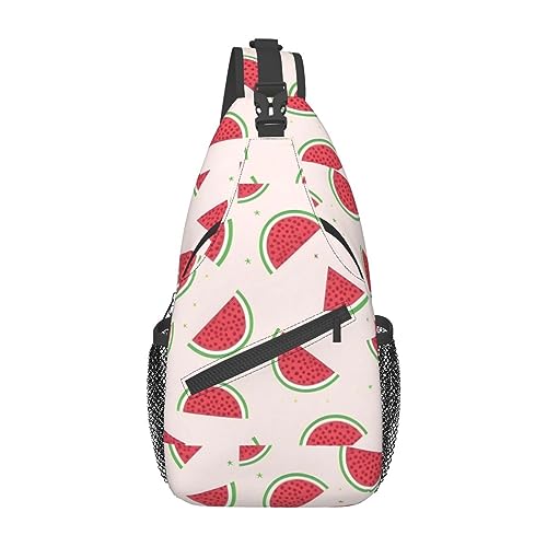 Poster Carpatterned Unisex Duffel Bag Crossbody Bag für Reisen Wandern Klettern Laufen Radfahren, Rosa Wassermelone, Einheitsgröße von FInpan