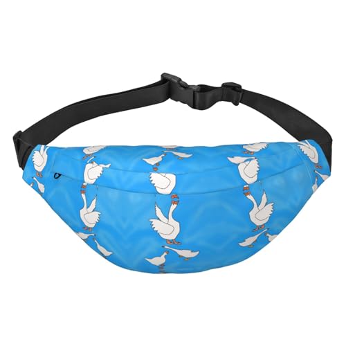 White Goose Spread Its Wings Hüfttasche, Crossbody-Tasche, für Herren/Damen, Laufen, Wandern, Bergsteigen, Reisen, Fitnessstudio, Fitness, Radfahren, Weißes Gänsehaus, Einheitsgröße von FInpan