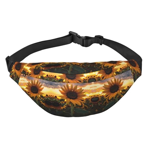 Yellow Roses Starry Night Gürteltasche, Crossbody-Tasche, für Herren und Damen, Laufen, Wandern, Bergsteigen, Reisen, Fitnessstudio, Fitness, Radfahren, Farm-Sonnenblume, Einheitsgröße von FInpan