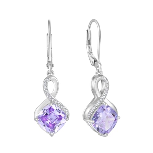 FJ Alexandrit Hängend Ohrringe Damen 925 Sterling Silber Unendlichkeit Quadrat Prinzessschliff Ohrringe Juni Geburtsstein Schmuck Geschenke für Frauen FJ Alexandrit Hängend Ohrringe Damen 925 Sterling Silber Unendlichkeit Quadrat Prinzessschliff Ohrringe Juni Geburtsstein Schmuck Geschenke für Frauen von FJ