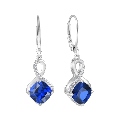 FJ Blau Saphir Hängend Ohrringe Damen 925 Sterling Silber Unendlichkeit Quadrat Prinzessschliff Ohrringe September Geburtsstein Schmuck Geschenke für Frauen FJ Blau Saphir Hängend Ohrringe Damen 925 Sterling Silber Unendlichkeit Quadrat Prinzessschliff Ohrringe September Geburtsstein Schmuck Geschenke für Frauen von FJ