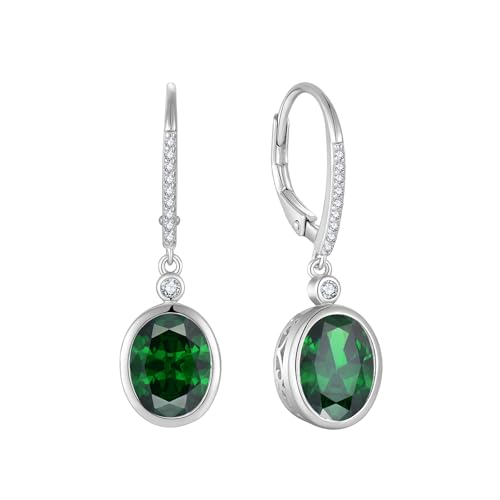 FJ Hängend Ohrringe Damen 925 Sterling Silber Ovale Smaragd Ohrringe Mai Geburtsstein Schmuck Geschenke für Frauen FJ Hängend Ohrringe Damen 925 Sterling Silber Ovale Smaragd Ohrringe Mai Geburtsstein Schmuck Geschenke für Frauen von FJ