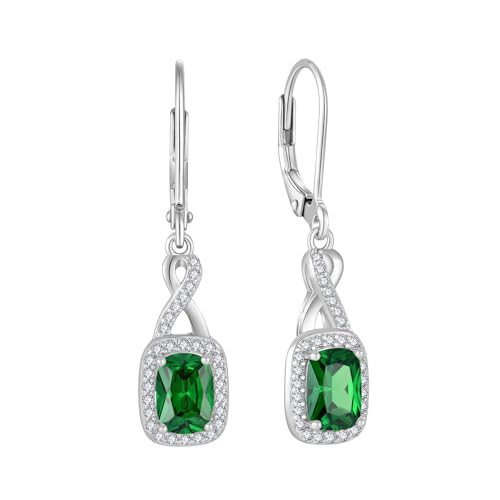 FJ Unendlichkeit Hängend Ohrringe Damen 925 Sterling Silber Prinzessschliff Quadrat Smaragd Ohrringe Mai Geburtsstein Schmuck Geschenke für Frauen FJ Unendlichkeit Hängend Ohrringe Damen 925 Sterling Silber Prinzessschliff Quadrat Smaragd Ohrringe Mai Geburtsstein Schmuck Geschenke für Frauen von FJ