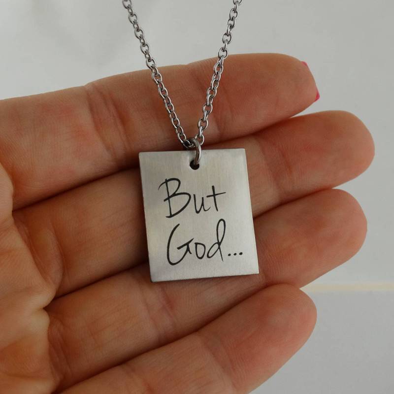 Aber Gott ... Gravierte Edelstahl Anhänger Charm Halskette, 18 "Römer 828 von FJ4LifeCreations