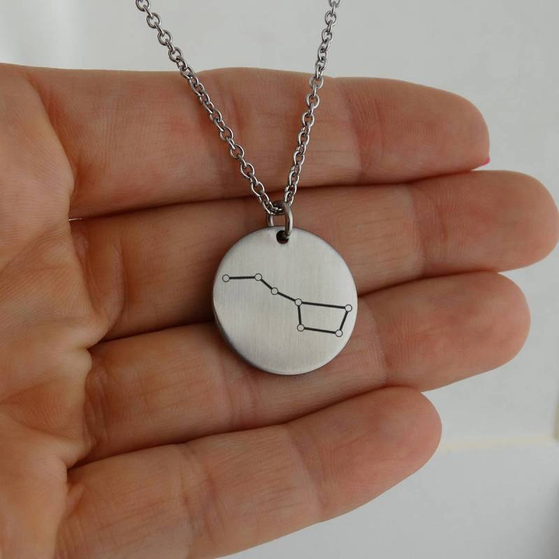 Big Dipper Gravierte Edelstahl Anhänger Charm Halskette, 18 " - Sternbild Schmuck von FJ4LifeCreations