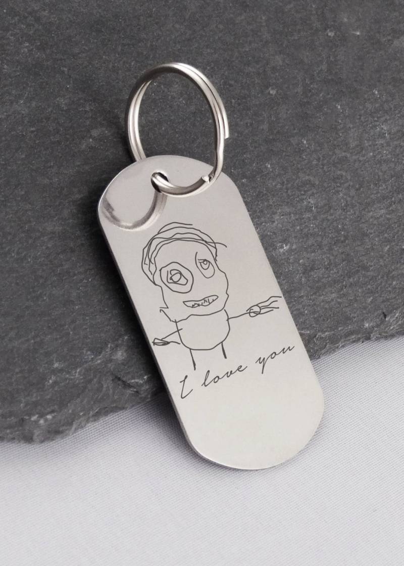 Benutzerdefinierte Zeichnung Schlüsselanhänger Edelstahl-Anhänger Benutzerdefinierte Zeichnung Schlüsselanhänger Edelstahl-Anhänger von FJ4LifeCreations