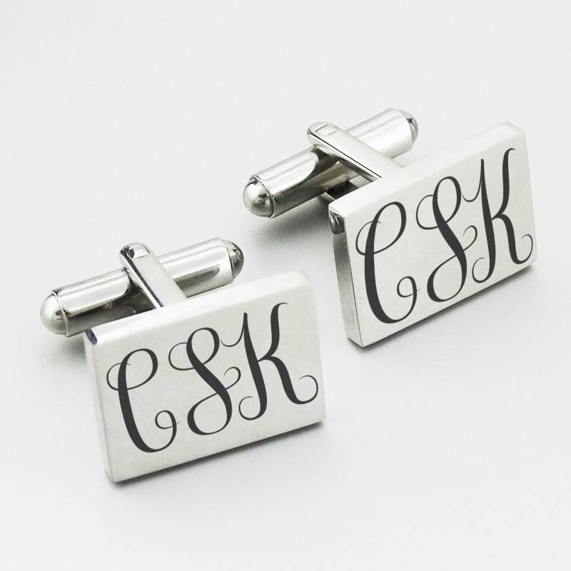 Personalisierte Manschettenknöpfe - Edelstahl Quadrat Mit Individueller Gravur von FJ4LifeCreations