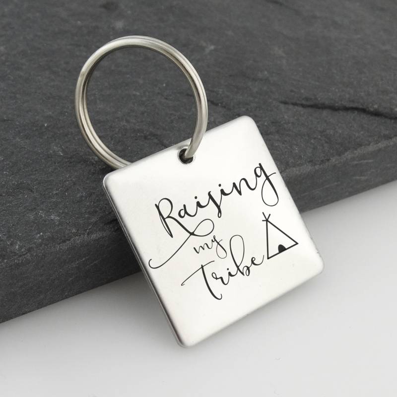 "Schlüsselanhänger "Raising My Tribe" Mit Gravur - 2, 5 X cm Edelstahl Schlüsselring." von FJ4LifeCreations