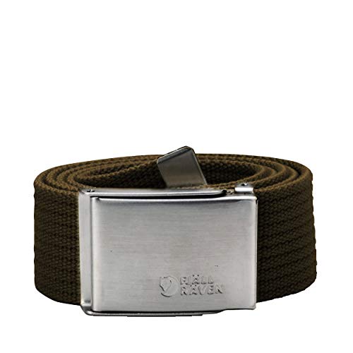 Fjällräven Canvas Belt Oliv - Breiter kürzbarer Canvas Gürtel, Größe One Size - Farbe Dark Olive von Fjällräven