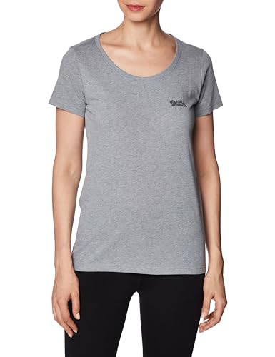 FJALLRAVEN Damen Logo W T-Shirt mit kurzen Ärmeln, grau-meliert, S von FJALLRAVEN