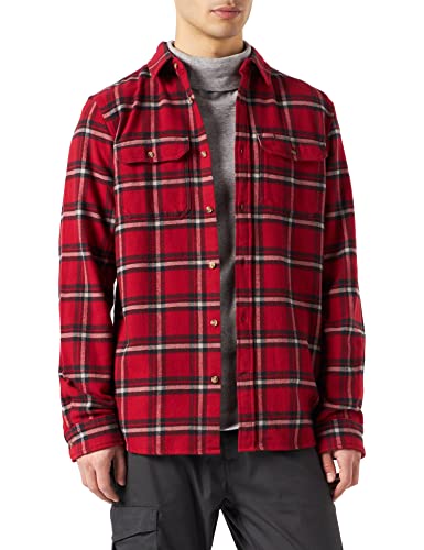 FJALLRAVEN Herren Övik Heavy Flannel Shirt M Langarmhemd, Rot, M von Fjäll Räven