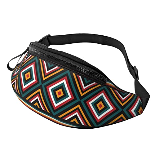 Afrikanischer Tribal-Stil, Herren-Hüfttasche, Gürteltasche, Umhängetasche, Hüfttasche, Hüfttasche mit verstellbarem Riemen, Wander-Hüfttasche zum Laufen, Gehen, Reisen von FJAUOQ