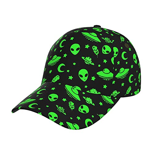 Athletic Baseball Cap Alien Funny Spaceships Planet Snapback Baseball Hat Schwarz, Siehe Abbildung, One size von FJAUOQ