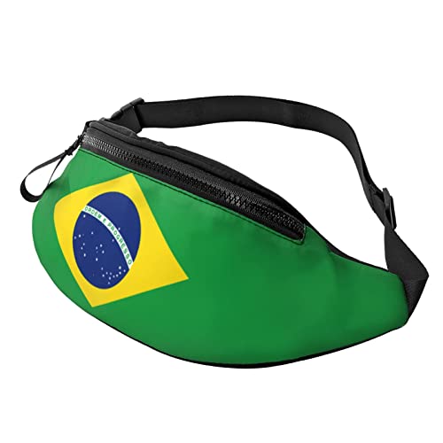 Bauchtasche mit Brasilien-Flagge,Umhängetasche,Hüfttasche für Männer und Frauen. Gürteltasche für Reisen,Spaziergänge,Laufen,Wandern,Angeln. von FJAUOQ